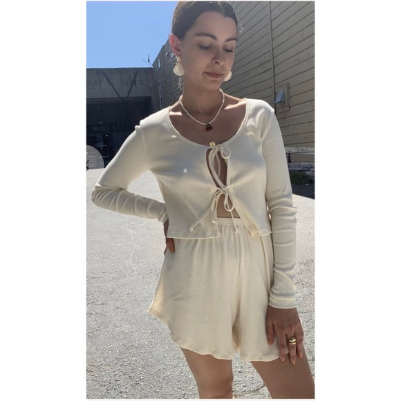 Lisa Says Gah Pants - Lisa Says Gah Mia Shorts in Oat Milk